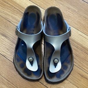 Gold Birkenstock Sandals Size 38